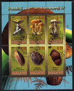 Malawi 2010 Fossils & Mushrooms #2 perf sheetlet containing 6 values cto used