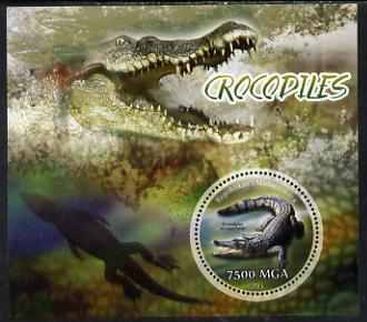 Madagascar 2014 Crocodiles perf m/sheet containing one circular value unmounted mint