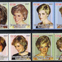 Easdale 2007 Princess Diana perf set of 8 x £1.50 values (4 se-tenant pairs) unmounted mint