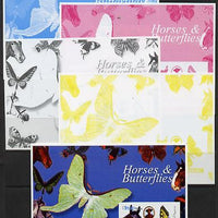 Somalia 2003 Horses & Butterflies (also showing Baden Powell and Scout & Guide Logos) s/sheet - the set of 5 imperf progressive proofs comprising the 4 individual colours plus all 4-colour composite unmounted mint