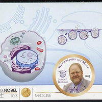 Mali 2014 Nobel Prize for Medicine (2013) - James E Rothman imperf s/sheet containing one circular value unmounted mint