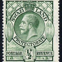 Swaziland 1933 KG5 1/2d green mounted mint SG 11