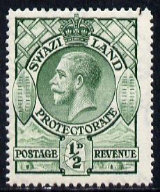 Swaziland 1933 KG5 1/2d green mounted mint SG 11