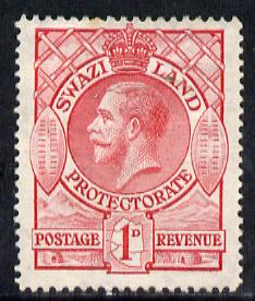 Swaziland 1933 KG5 1d carmine mounted mint SG 12