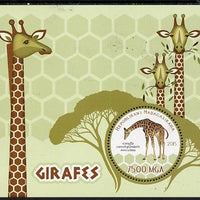 Madagascar 2015 Giraffes perf deluxe sheet containing one circular value unmounted mint