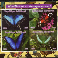 Djibouti 2015 Butterflies #3 imperf sheetlet containing 4 values unmounted mint. Note this item is privately produced and is offered purely on its thematic appeal