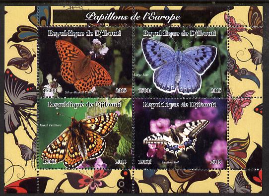 Djibouti 2015 Butterflies of Europe #1 perf sheetlet containing 4 values unmounted mint. Note this item is privately produced and is offered purely on its thematic appeal