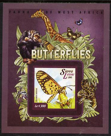 Sierra Leone 2015 Butterflies #3 imperf s/sheet unmounted mint