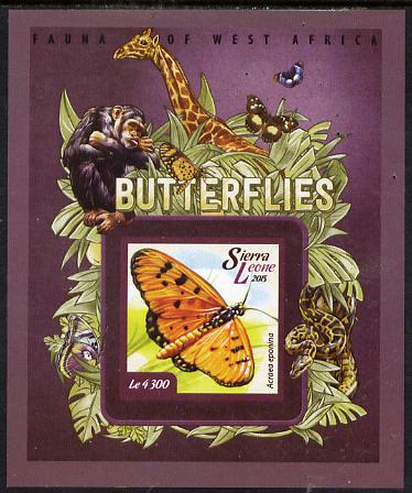 Sierra Leone 2015 Butterflies #6 imperf s/sheet unmounted mint