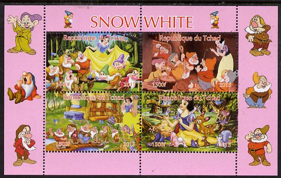 Chad 2015 Snow White #1 perf sheetlet containing 4 values unmounted mint. Note this item is privately produced and is offered purely on its thematic appeal, it has no postal validity