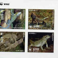 Komi Republic 1997 WWF - Reptiles imperf sheetlet containing complete set of 4 unmounted mint