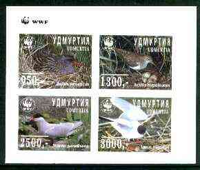 Udmurtia Republic 1997 WWF - Birds imperf sheetlet containing complete set of 4 unmounted mint