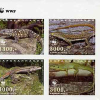 Karakalpakia Republic 1997 WWF - Reptiles imperf sheetlet containing complete set of 4 unmounted mint