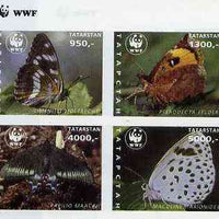 Tatarstan Republic 1997 WWF - Butterflies imperf sheetlet containing complete set of 4 unmounted mint