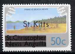 St Kitts 1980 Pinney's Beach 50c from opt'd def set, as SG 37A unmounted mint*