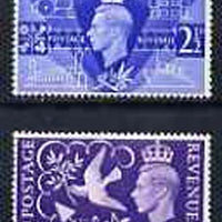 Great Britain 1946 KG6 Victory Commemoration set of 2 unmounted mint*