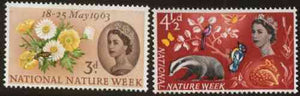 Great Britain 1963 Nature Week set of 2 (ordinary) unmounted mint SG 637-38