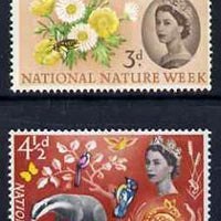 Great Britain 1963 Nature Week unmounted mint set of 2 (phosphor) SG 637-38p