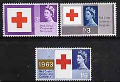 Great Britain 1963 Red Cross unmounted mint set of 3 (ordinary) SG 642-44