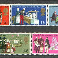 Great Britain 1970 Anniversaries unmounted mint set of 5, SG 819-23*