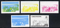 Grenada 1975 Fishermen 15c set of 5 imperf progressive colour proofs comprising the 4 basic colours plus blue & yellow composite (as SG 658) unmounted mint