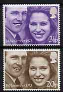 Great Britain 1973 Royal Wedding perf set of 2 unmounted mint SG 941-42