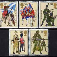 Great Britain 1983 British Army Uniforms unmounted mint set of 5 SG 1218-22 (gutter pairs available price x 2)