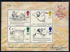 Great Britain 1988 Death Centenary of Edward Lear (Artist & Author) m/sheet unmounted mint SG MS 1409