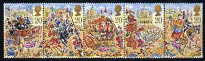 Great Britain 1989 Lord Mayor's Show, London unmounted mint strip of 5, SG 1457a