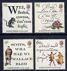 Great Britain 1996 Death Bicentenary of Robert Burns (Poet) set of 4 unmounted mint SG 1901-04