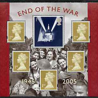 Great Britain 2005 60th Anniversary of End of the Second World War perf m/sheet unmounted mint