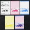 St Lucia 1984 Cars #2 (Leaders of the World) $1 Ford Model 'T' (1914) set of 5 imperf progressive colour proofs in se-tenant pairs comprising the 4 basic colours plus blue & magenta composite (5 pairs as SG 755a) unmounted mint