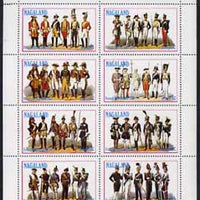 Nagaland 1977 French Militia perf,set of 8 values (1c to 1ch) unmounted mint