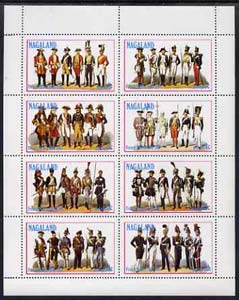 Nagaland 1977 French Militia perf,set of 8 values (1c to 1ch) unmounted mint