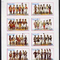 Nagaland 1977 French Militia imperf,set of 8 values (1c to 1ch) unmounted mint