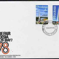 Rhodesia 1978 Trade Fair set of 2 on Official unaddressed cover with first day cancel, SG 553-54