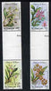 St Vincent 1985 Orchids set of 4 in se-tenant gutter pairs (folded through gutters) from uncut archive proof sheet unmounted mint (SG 850-53)