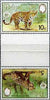 Belize 1983 WWF - Jaguar 5c & 10c perf se-tenant tete-beche gutter pair from uncut archive sheet unmounted mint but folded through gutter (SG 756-7)