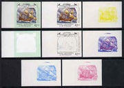 St Vincent - Bequia 1988 Explorers $2.50 (Magellan's ship The Trinidad) set of 8 unmounted mint imperf progressive proofs comprising the 5 individual colours, plus 2, 4 and all 5-colour composites*.