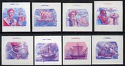 St Vincent - Bequia 1988 Explorers set of 8 unmounted mint imperf progressive proofs in magenta & blue only (8 proofs)*.