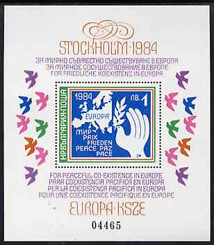 Bulgaria 1984 Europa (Peace) m/sheet unmounted mint, Mi Bl 139