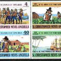 St Kitts-Nevis 1973 Royal Visit of Prince of Wales opts on Thomas Warner set of 4, SG 265-68 unmounted mint*