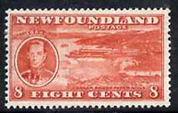 Newfoundland 1937 KG6 Coronation 8c (Paper Mills) comb perf 13 mounted mint, SG 260f