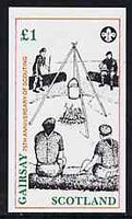 Gairsay 1982 75th Anniversary of Scouting imperf souvenir sheet (Campfire £1 value) unmounted mint