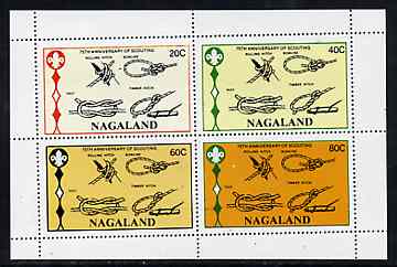 Nagaland 1982 75th Anniversary of Scouting (knots) perf,set of 4 values (20c to 80c) unmounted mint