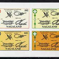 Nagaland 1982 75th Anniversary of Scouting (Knots) imperf,set of 4 values (20c to 80c) unmounted mint