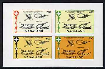 Nagaland 1982 75th Anniversary of Scouting (Knots) imperf,set of 4 values (20c to 80c) unmounted mint