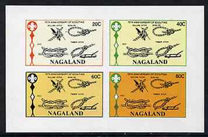 Nagaland 1982 75th Anniversary of Scouting (Knots) imperf,set of 4 values (20c to 80c) unmounted mint