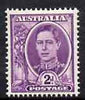 Australia 1949 King George VI 2d bright purple from no wmk def set unmounted mint, SG 230*