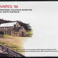 Norfolk Island 1986 'STAMPEX 86' 36c pre-stamped p/stat envelope commemorating Charles Stuart, Commander of the garrison